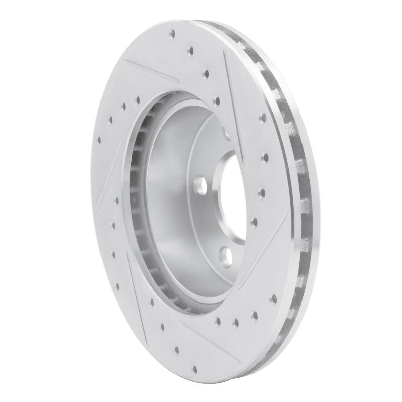 Ford Explorer Brake Rotor (1) - Front Left - R1 Concepts - Drilled & Slotted - Silver - `95-`02